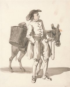 Londres chora menino com um burro de Paul Sandby